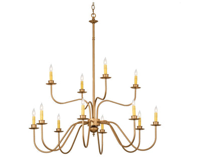 Meyda Ean 12-Light Two-Tier Chandelier in Gold Metallic