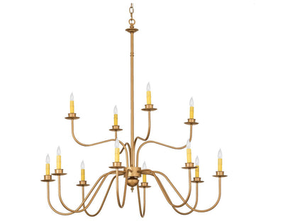 Meyda Ean 12-Light Two-Tier Chandelier in Gold Metallic