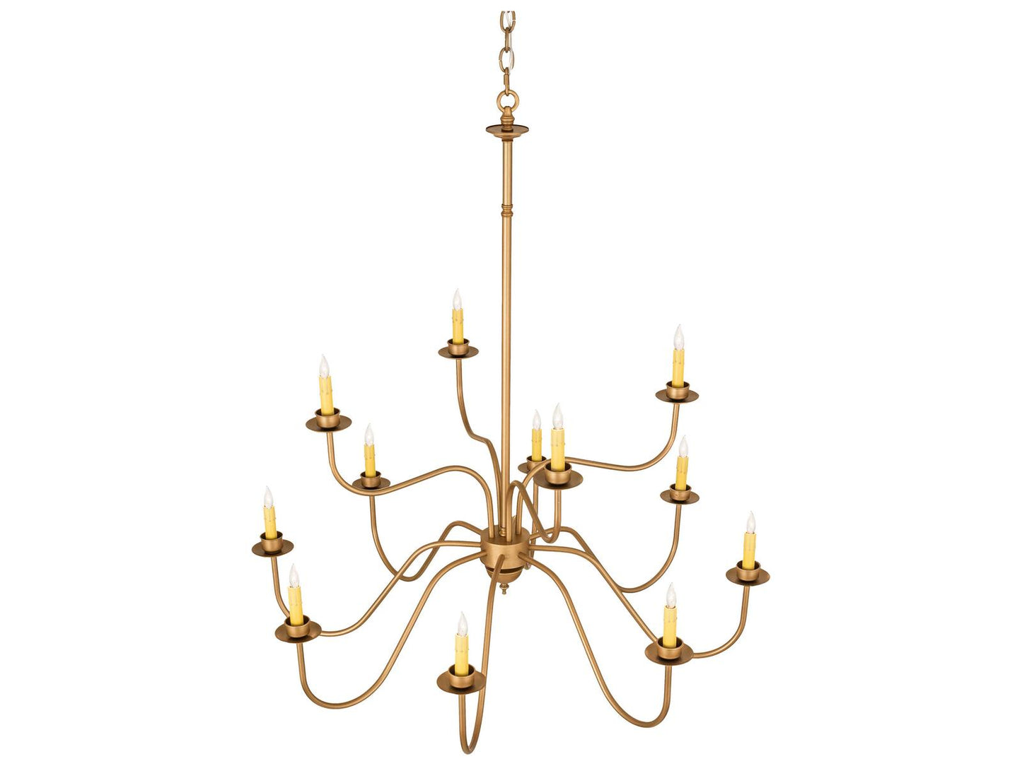 Meyda Ean 12-Light Two-Tier Chandelier in Gold Metallic
