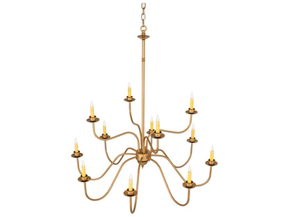 Meyda Ean 12-Light Two-Tier Chandelier in Gold Metallic