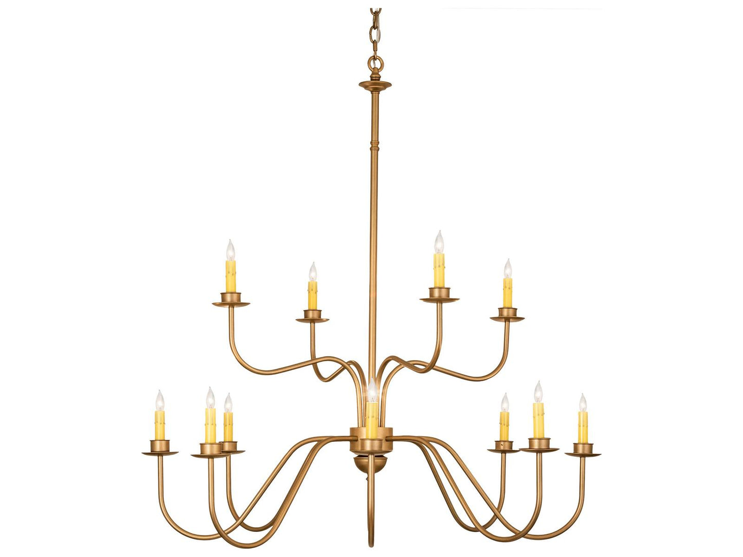 Meyda Ean 12-Light Two-Tier Chandelier in Gold Metallic
