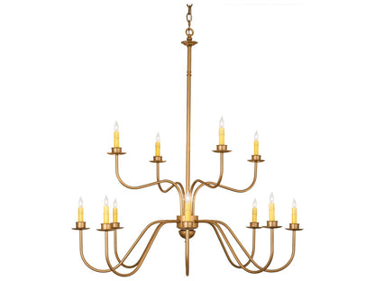 Meyda Ean 12-Light Two-Tier Chandelier in Gold Metallic