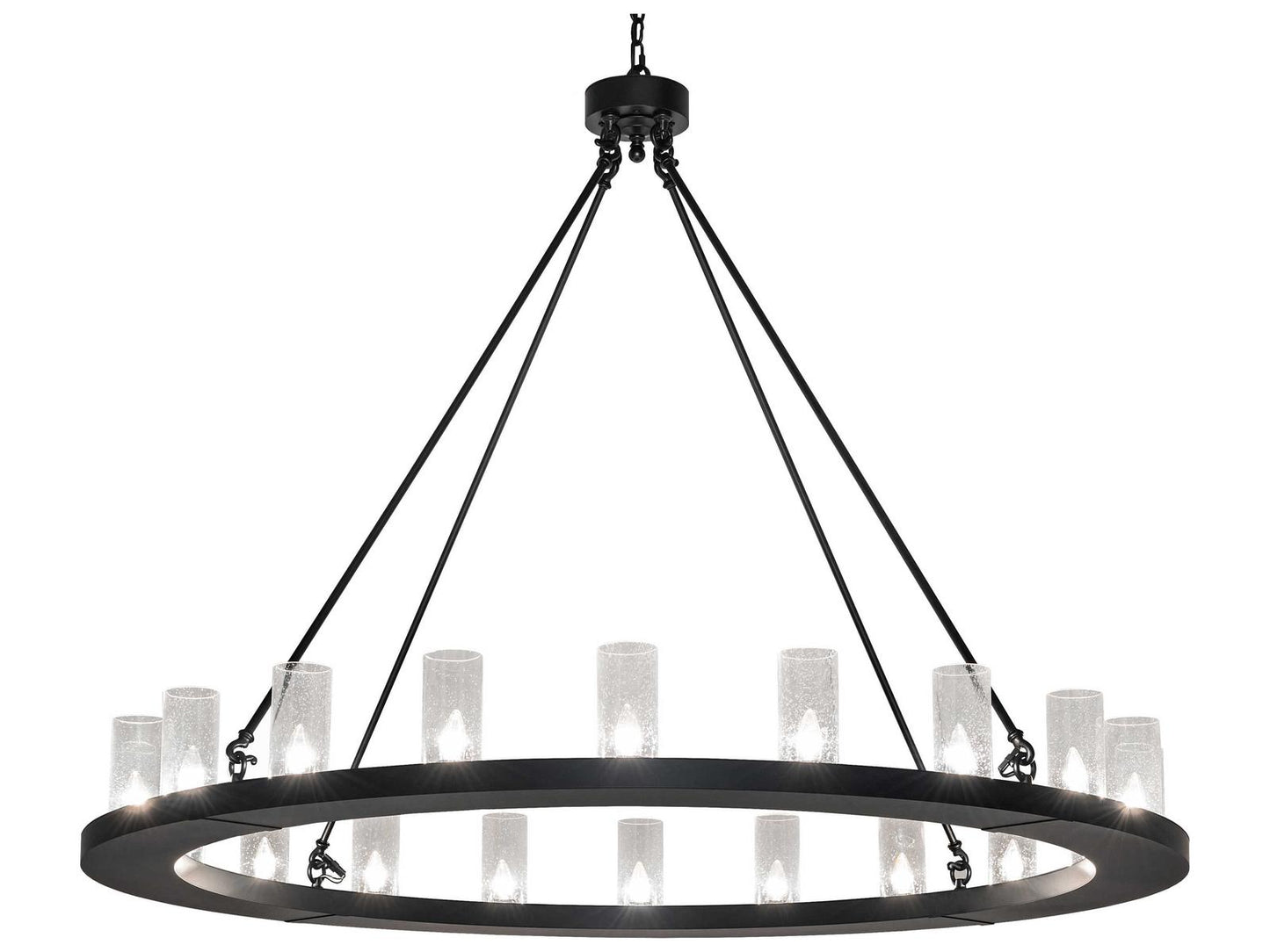 Meyda Loxley 20-Light Black Glass Cylinder Chandelier
