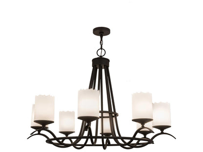 Meyda Octavia 8-Light Chandelier with Statuario Idalight Cylindres in Oil Rubbed Bronze