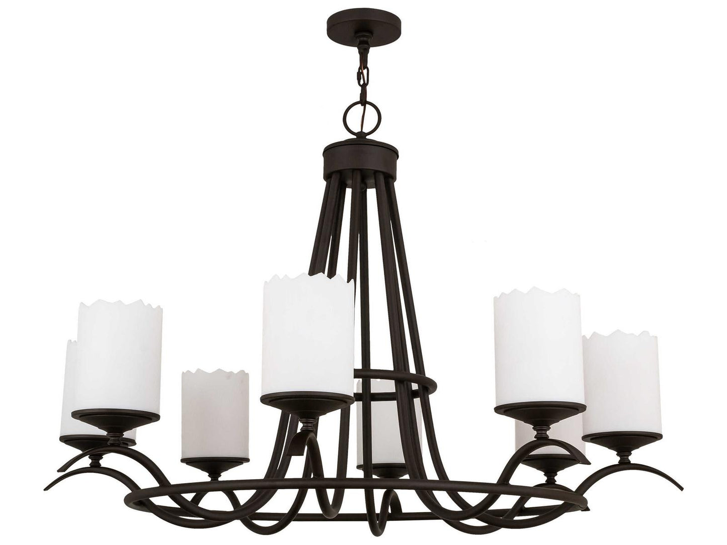 Meyda Octavia 8-Light Chandelier with Statuario Idalight Cylindres in Oil Rubbed Bronze