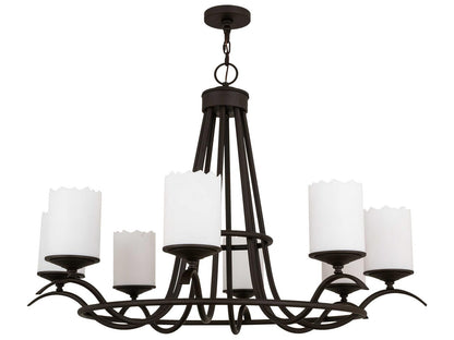 Meyda Octavia 8-Light Chandelier with Statuario Idalight Cylindres in Oil Rubbed Bronze