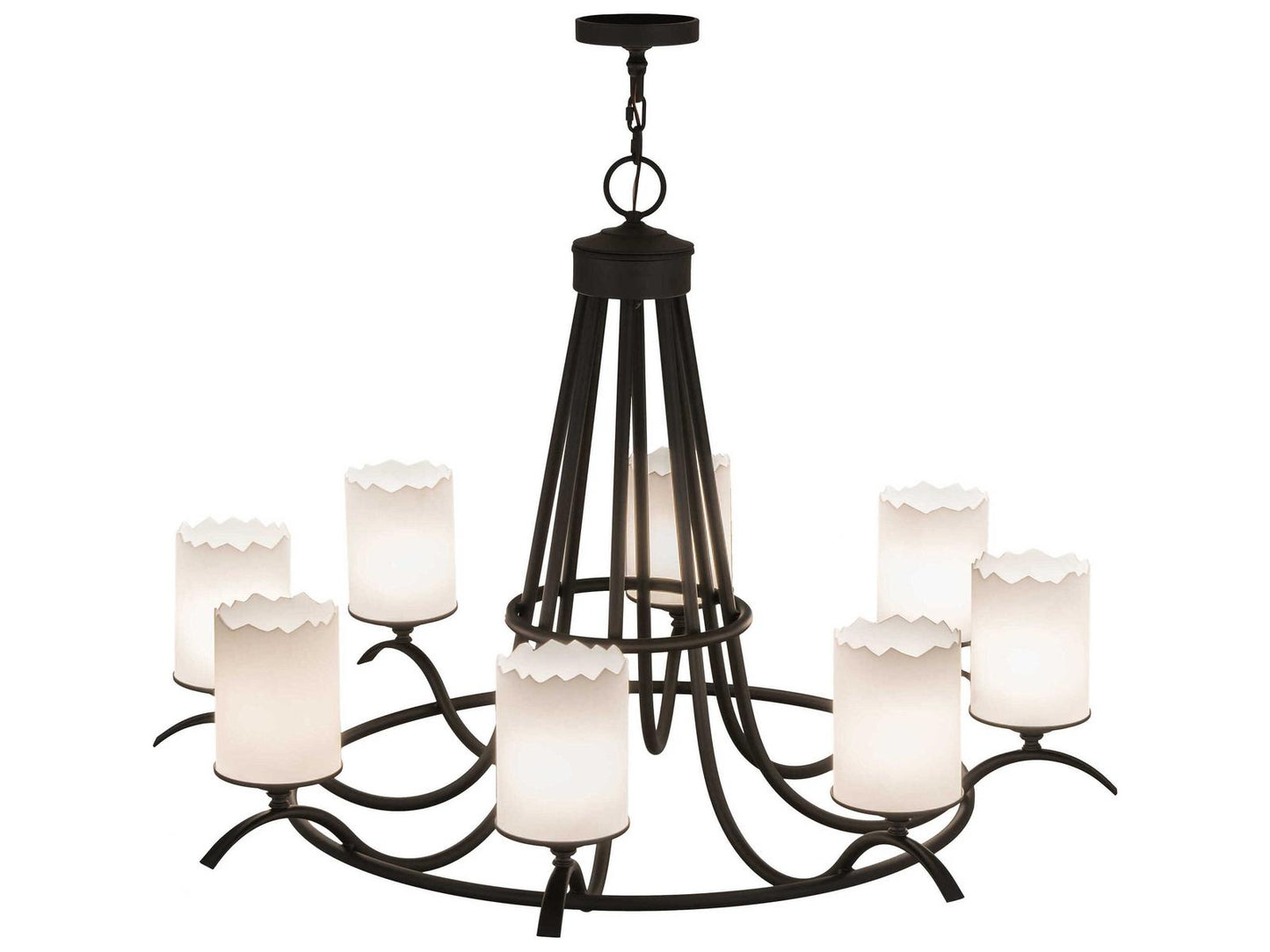 Meyda Octavia 8-Light Chandelier with Statuario Idalight Cylindres in Oil Rubbed Bronze