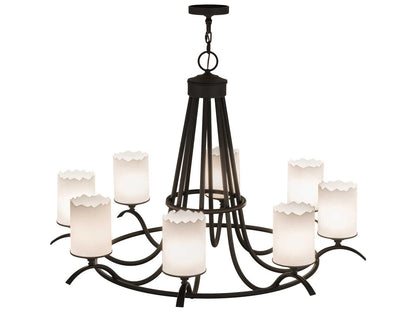 Meyda Octavia 8-Light Chandelier with Statuario Idalight Cylindres in Oil Rubbed Bronze