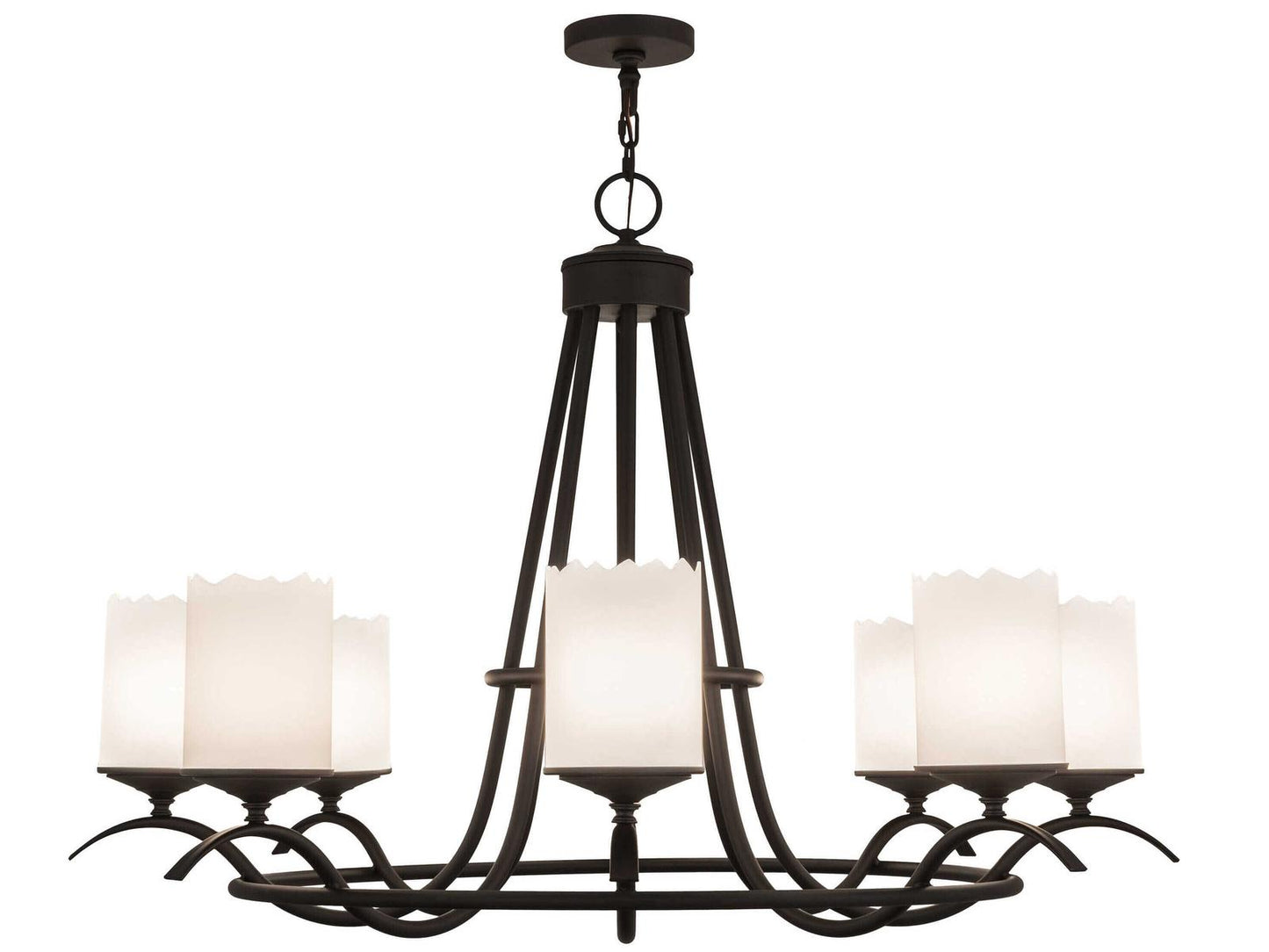 Meyda Octavia 8-Light Chandelier with Statuario Idalight Cylindres in Oil Rubbed Bronze