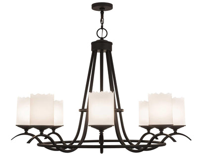 Meyda Octavia 8-Light Chandelier with Statuario Idalight Cylindres in Oil Rubbed Bronze