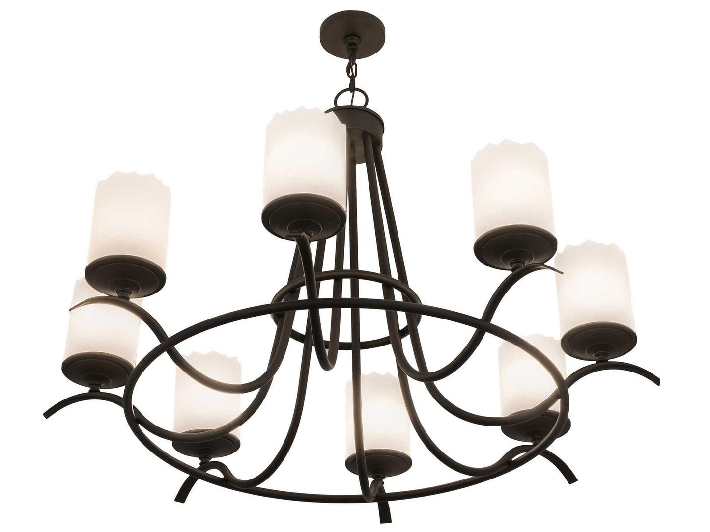 Meyda Octavia 8-Light Chandelier with Statuario Idalight Cylindres in Oil Rubbed Bronze