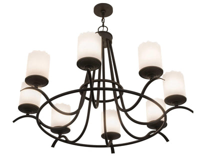 Meyda Octavia 8-Light Chandelier with Statuario Idalight Cylindres in Oil Rubbed Bronze