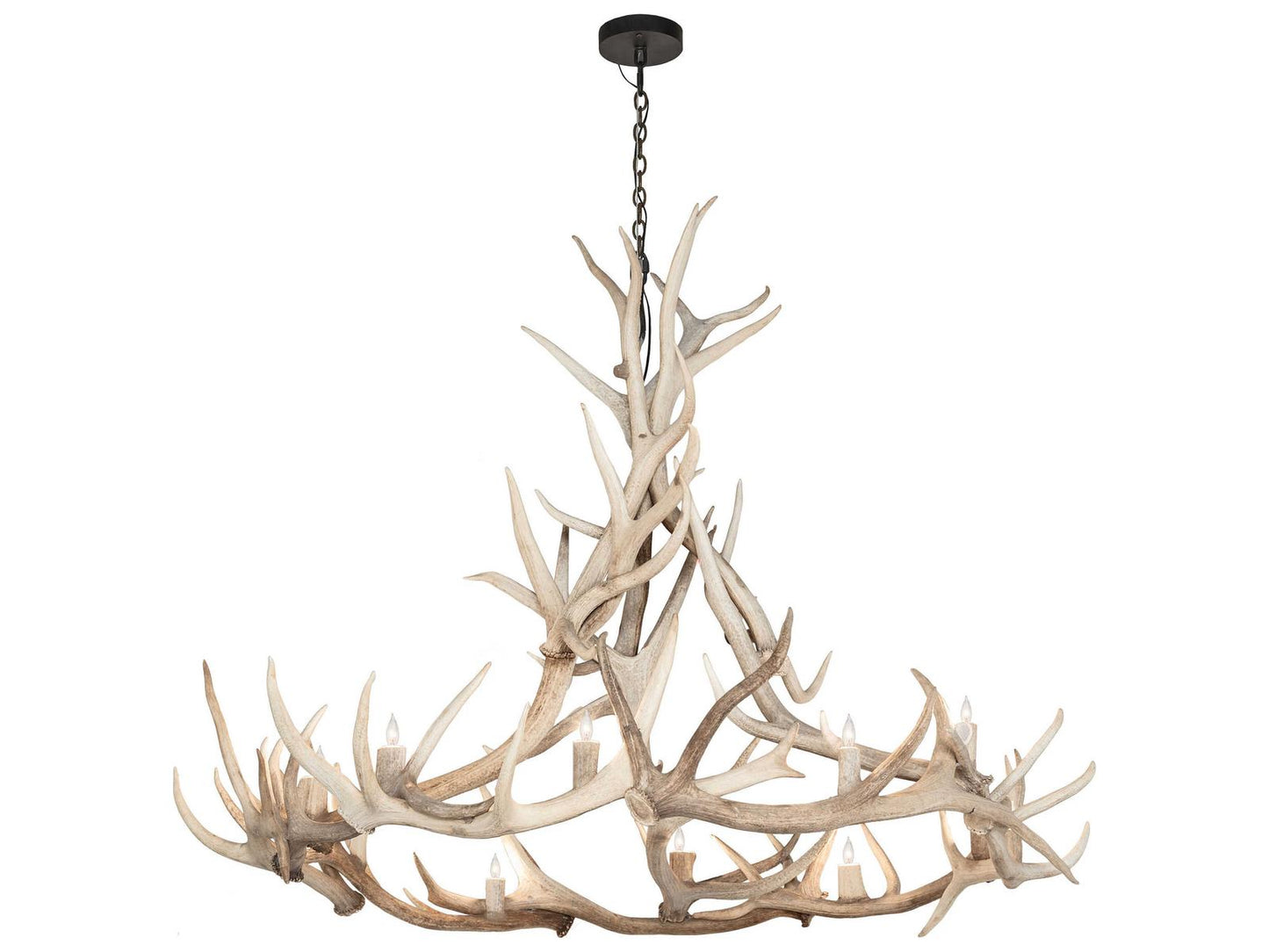 Meyda Antlers 12-Light Elk Antler Chandelier in Off White