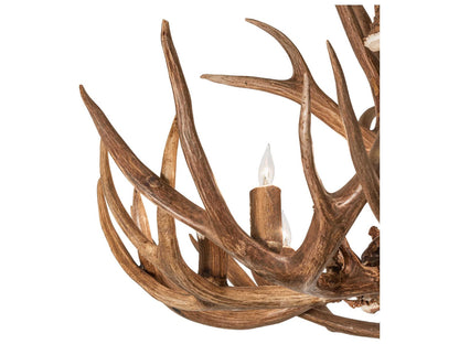 Meyda Antlers 9-Light Elk and Mule Deer Chandelier in Antique Copper Finish