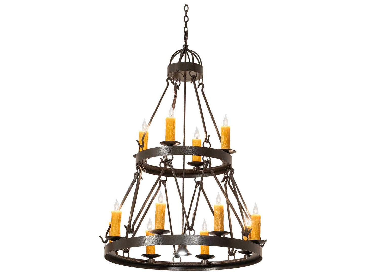 Meyda 13-Light Lakeshore Tiered Chandelier in Timeless Bronze Vein