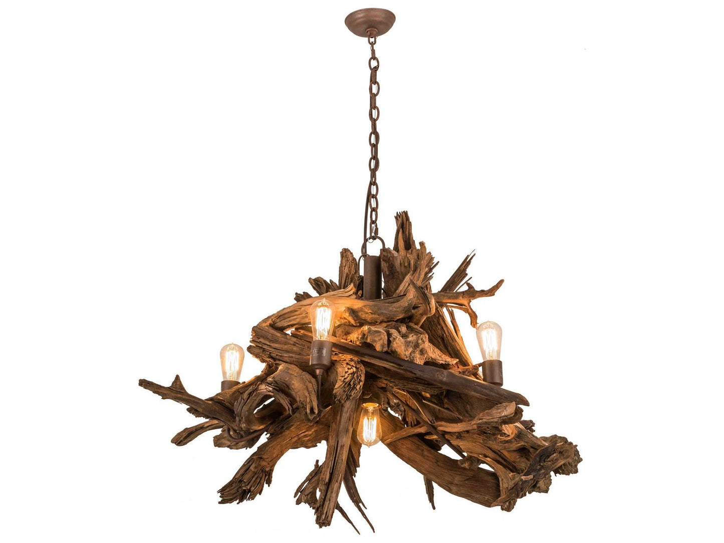 Meyda Driftwood 6-Light Chandelier in Rust Natural Wood