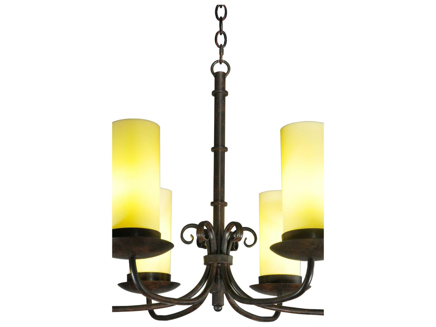 Meyda Atria 6-Light Oblong Chandelier with Ivory Idalight Cylindre Shades