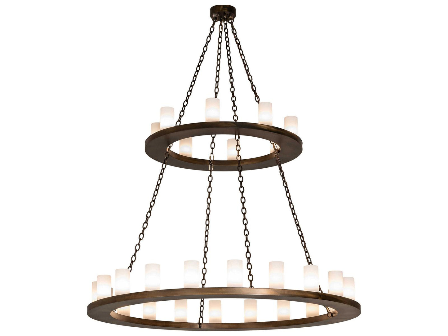 Meyda Loxley 28-Light LED Tiered Chandelier in Antique Copper with Idalight Glass