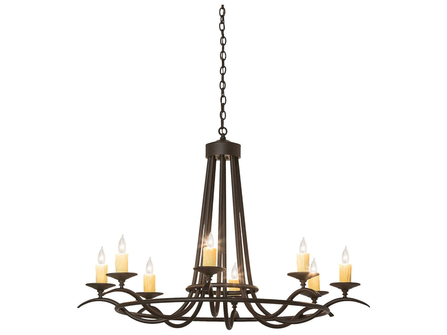 Meyda Octavia 8-Light Candelabra Chandelier in Oil Rubbed Bronze