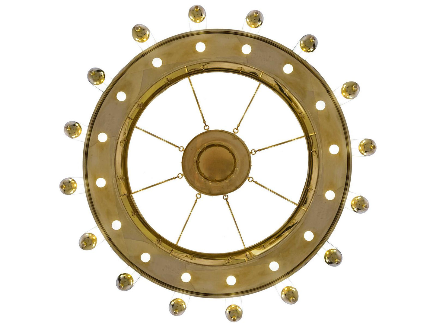 Meyda 42-Light Polished Brass Glass Cylinder Chandelier