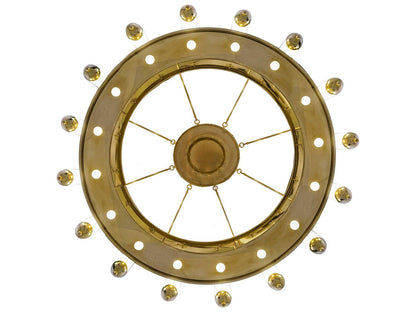 Meyda 42-Light Polished Brass Glass Cylinder Chandelier