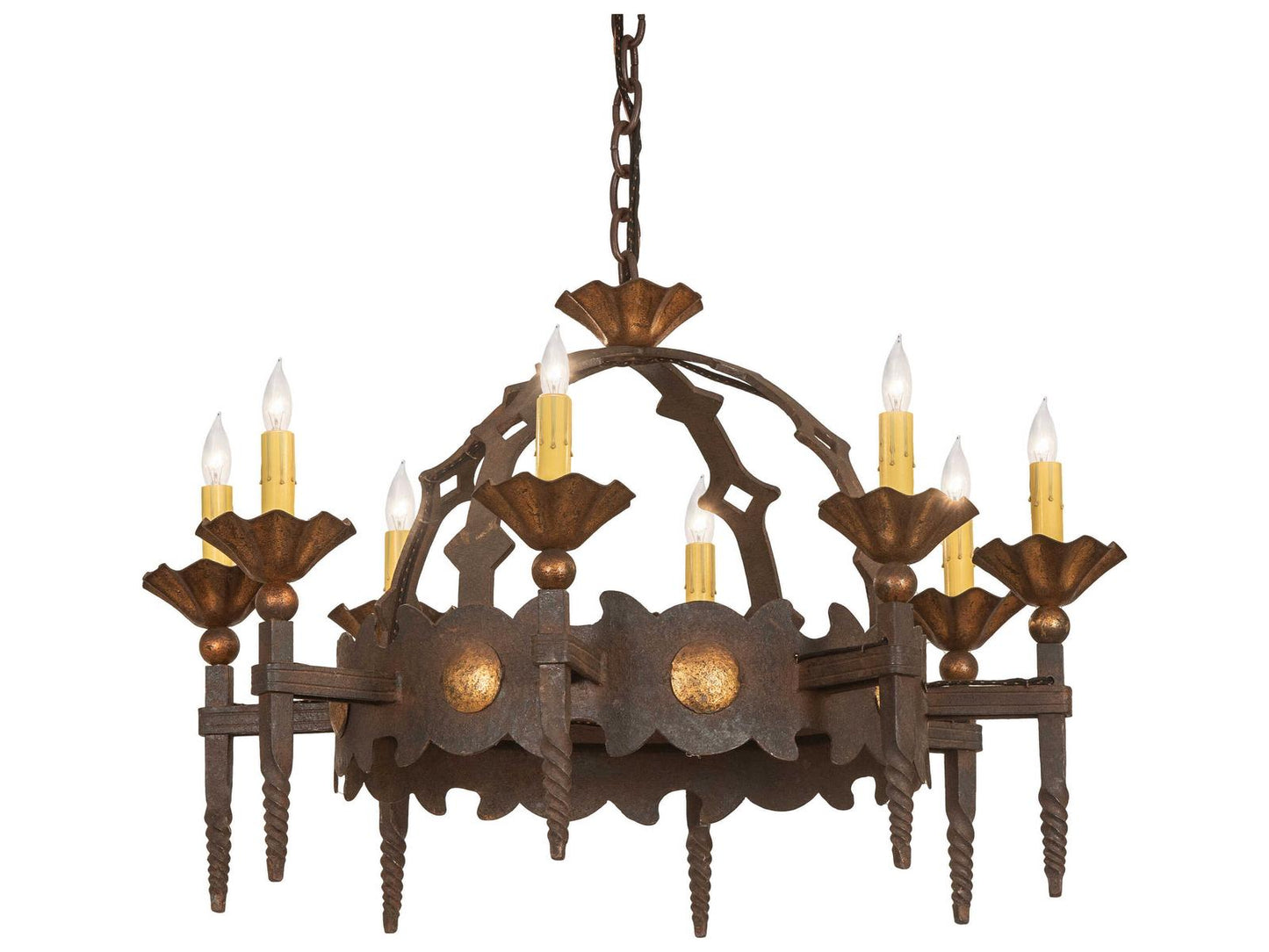 Meyda Tiffany 8-Light Antibes Chandelier in Gilded Tobacco