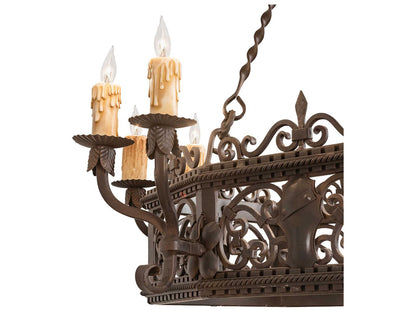 Meyda 12-Light Pine Branch Candelabra Chandelier in Oil Rubbed Bronze