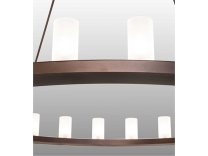 Meyda Loxley 36-Light Tiered Chandelier in Mahogany Bronze with Glass Cylinders