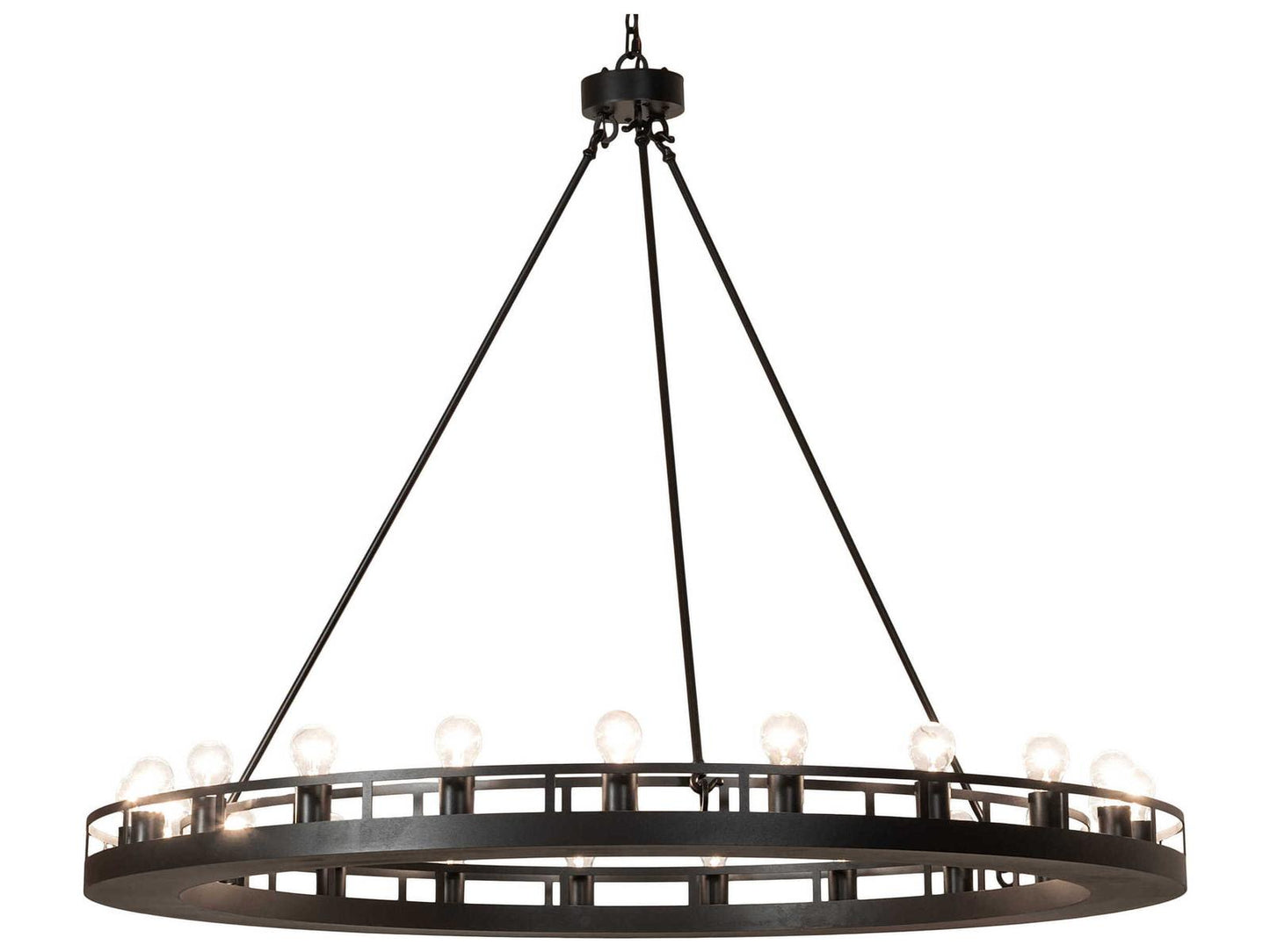 Meyda Barbury 21-Light Round Chandelier in Textured Black