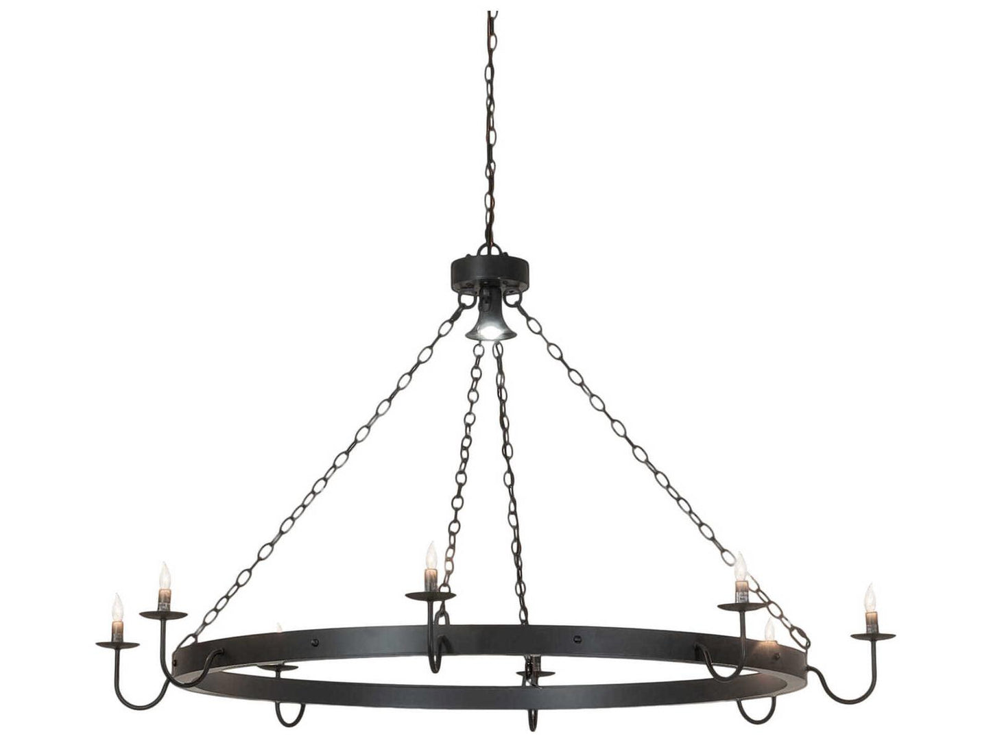 Meyda Suffolk 8-Light Candelabra Chandelier in Solar Black Steel