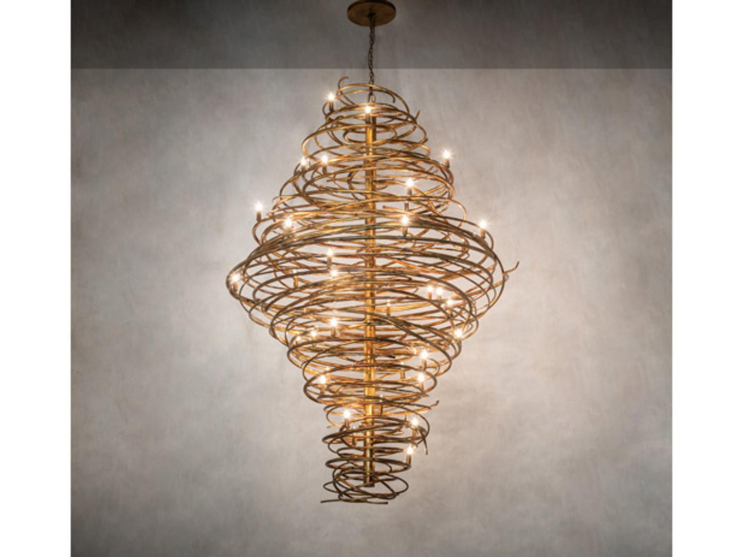 Meyda Cyclone 36-Light Geometric Chandelier in Gilded Gold