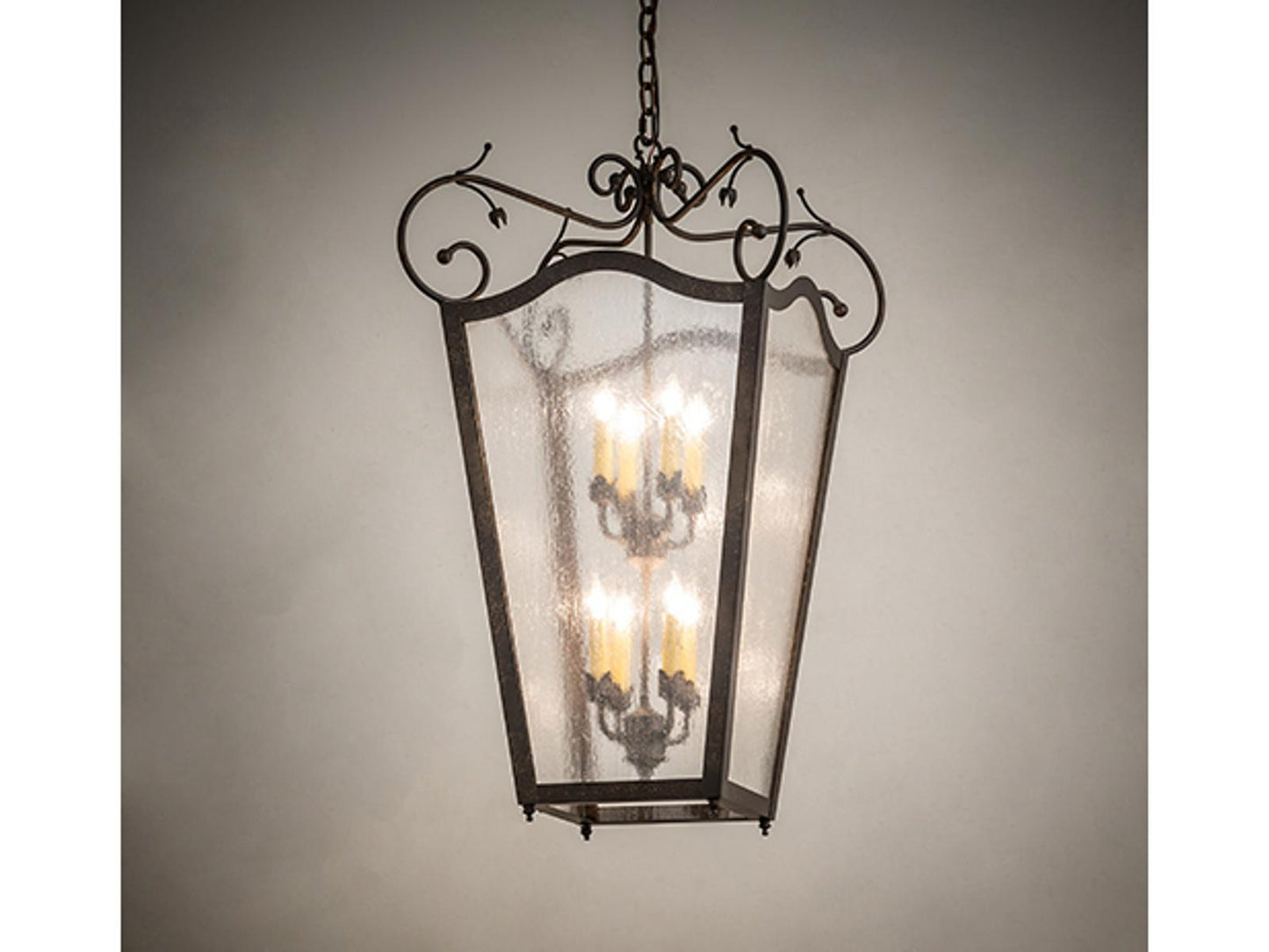 Meyda Tessa 8-Light Tiered Chandelier with Cajun Spice Finish and Seeded Glass