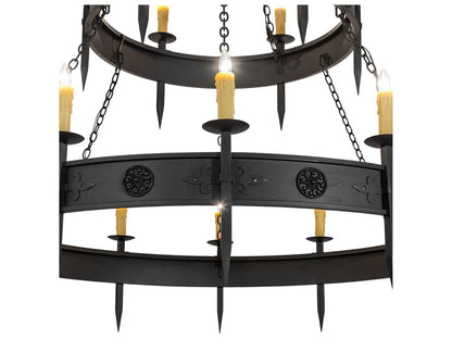 Meyda Calandra 18-Light Candelabra Tiered Chandelier in Wrought Iron Bronze