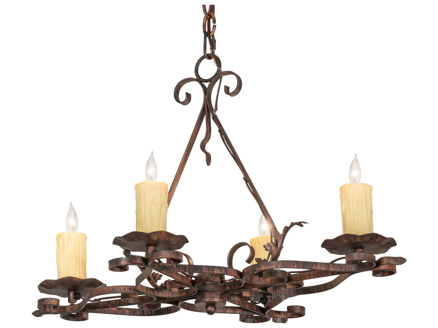 Meyda Elianna 4-Light Bronze Candelabra Chandelier