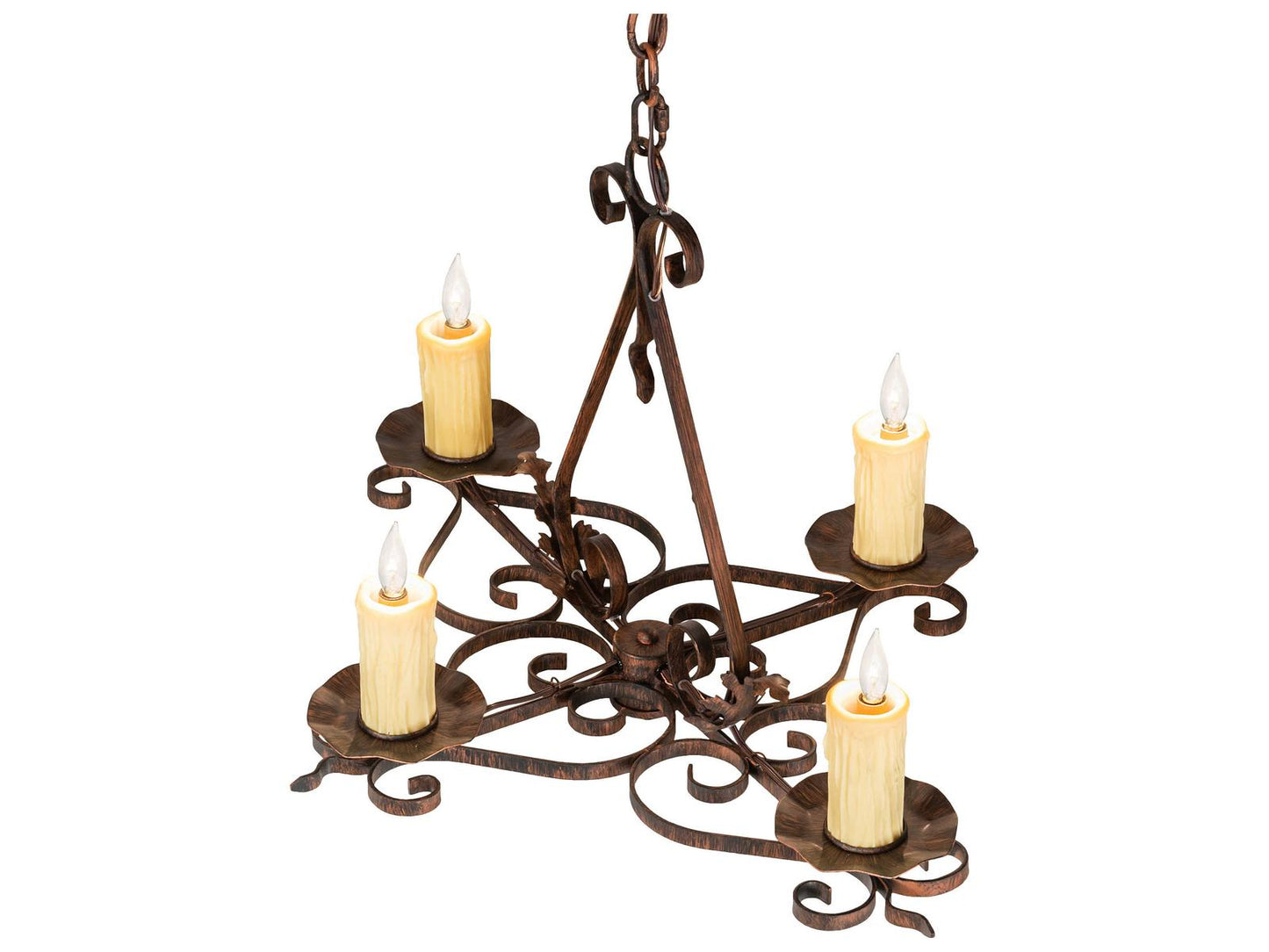 Meyda Elianna 4-Light Bronze Candelabra Chandelier