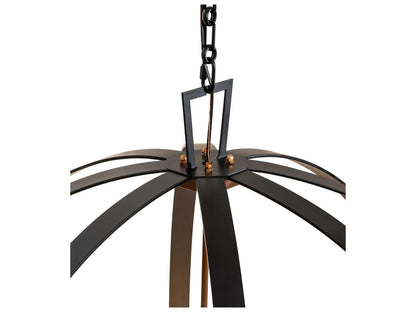 Meyda 8-Light Candelabra Globe Chandelier in Blackwash Iron and Copper