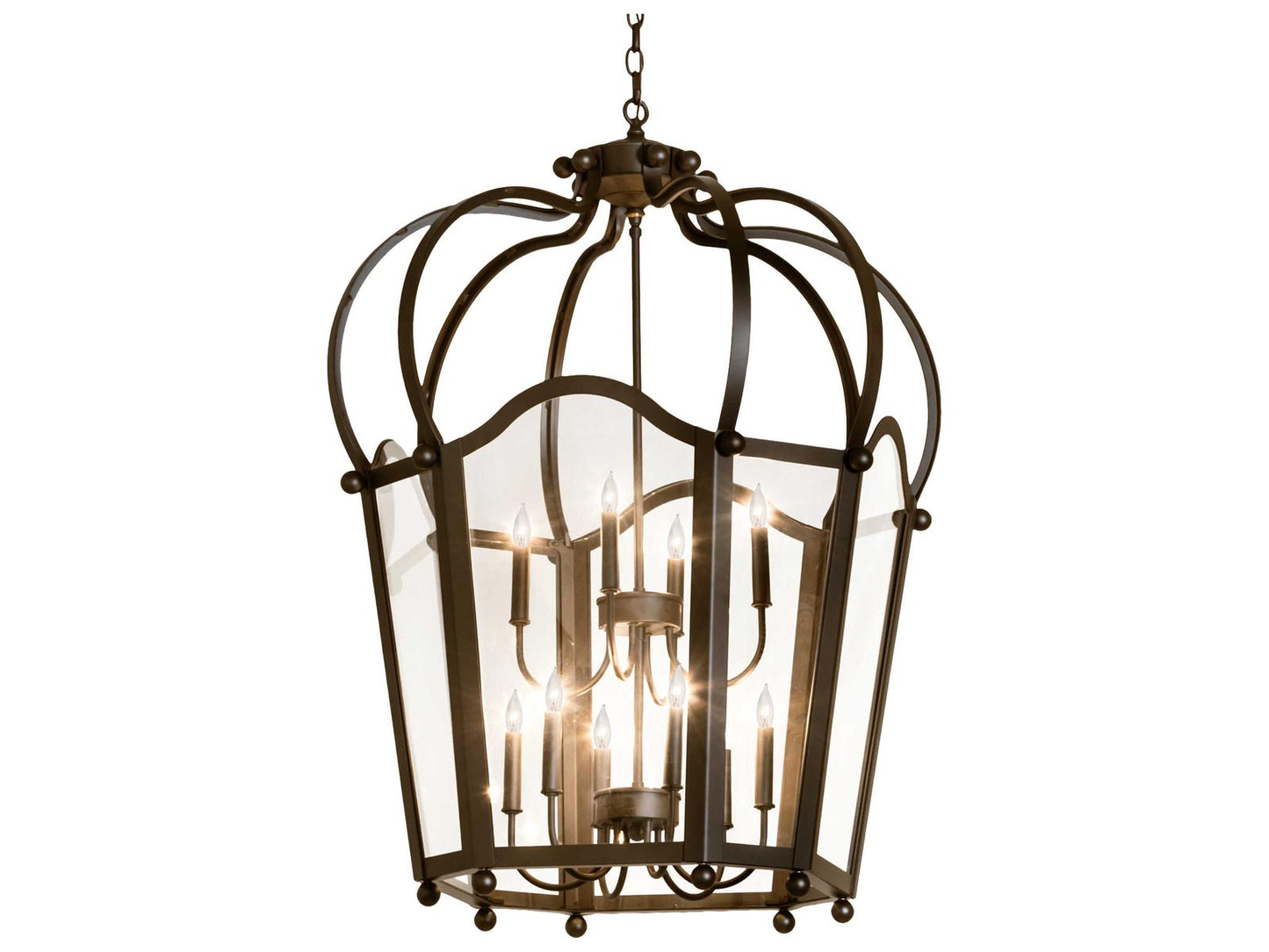 Meyda Citadel 10-Light Oil Rubbed Bronze Candelabra Chandelier with Clear Glass