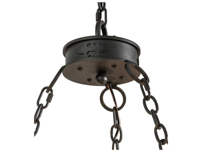Meyda Calandra 6-Light Wrought Iron Chandelier with Antique Brass Gloss Bronze