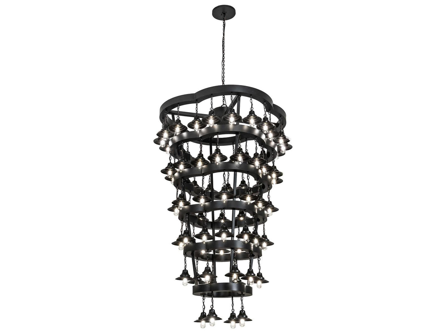Meyda 72-Light Cretella Geometric Chandelier in Solar Black