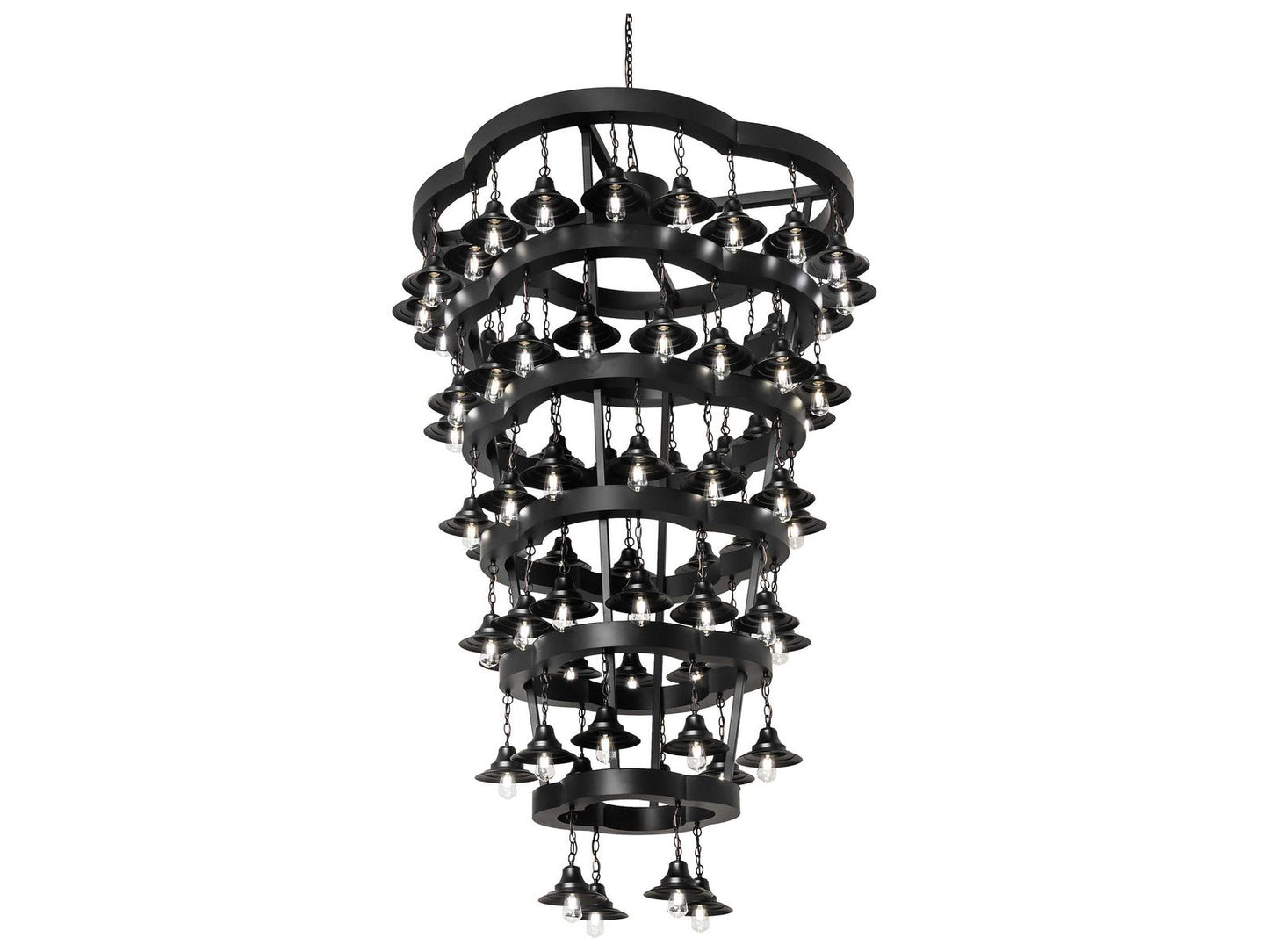 Meyda 72-Light Cretella Geometric Chandelier in Solar Black