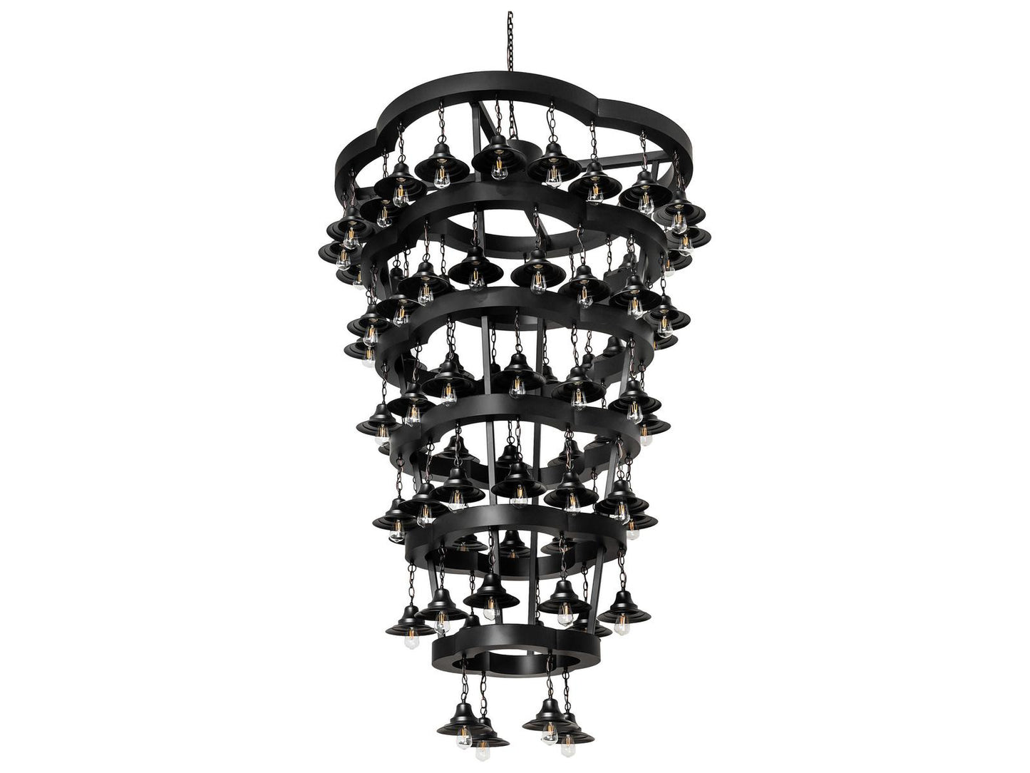Meyda 72-Light Cretella Geometric Chandelier in Solar Black