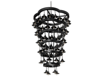 Meyda 72-Light Cretella Geometric Chandelier in Solar Black