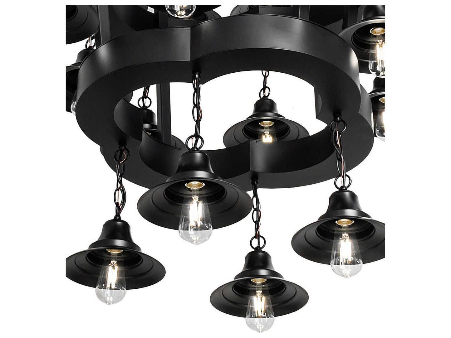 Meyda 72-Light Cretella Geometric Chandelier in Solar Black