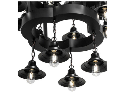 Meyda 72-Light Cretella Geometric Chandelier in Solar Black