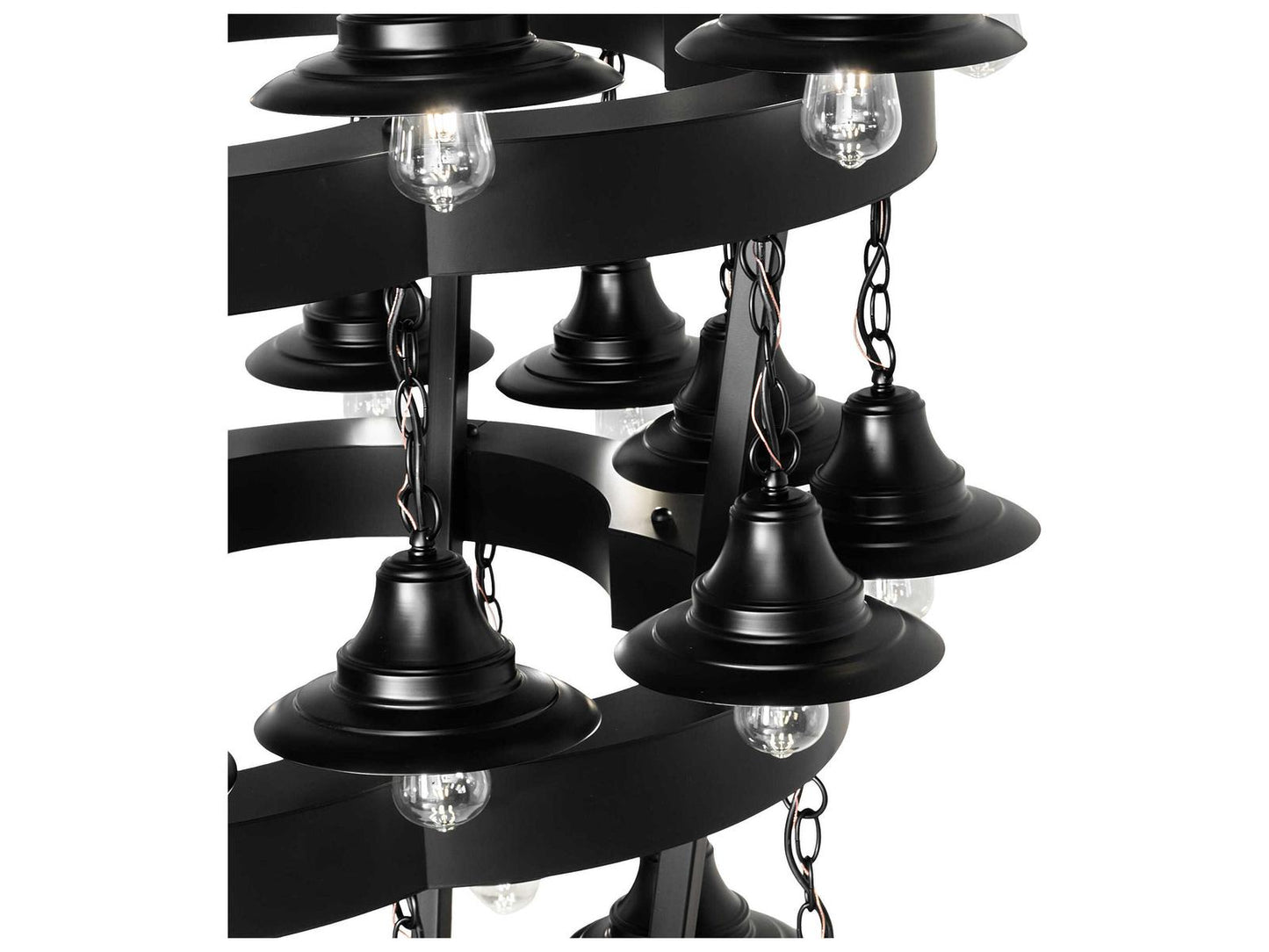 Meyda 72-Light Cretella Geometric Chandelier in Solar Black