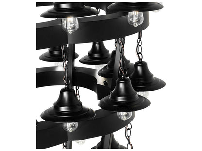 Meyda 72-Light Cretella Geometric Chandelier in Solar Black