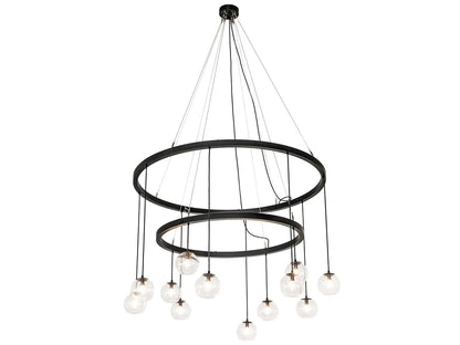 Meyda Bola 12-Light Cascading Tiered Chandelier with Solar Black Finish