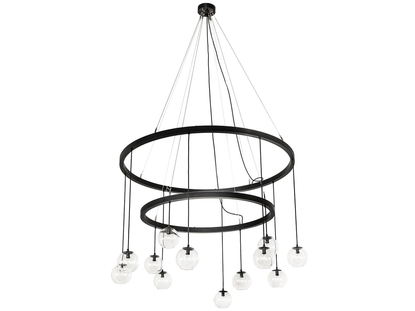 Meyda Bola 12-Light Cascading Tiered Chandelier with Solar Black Finish