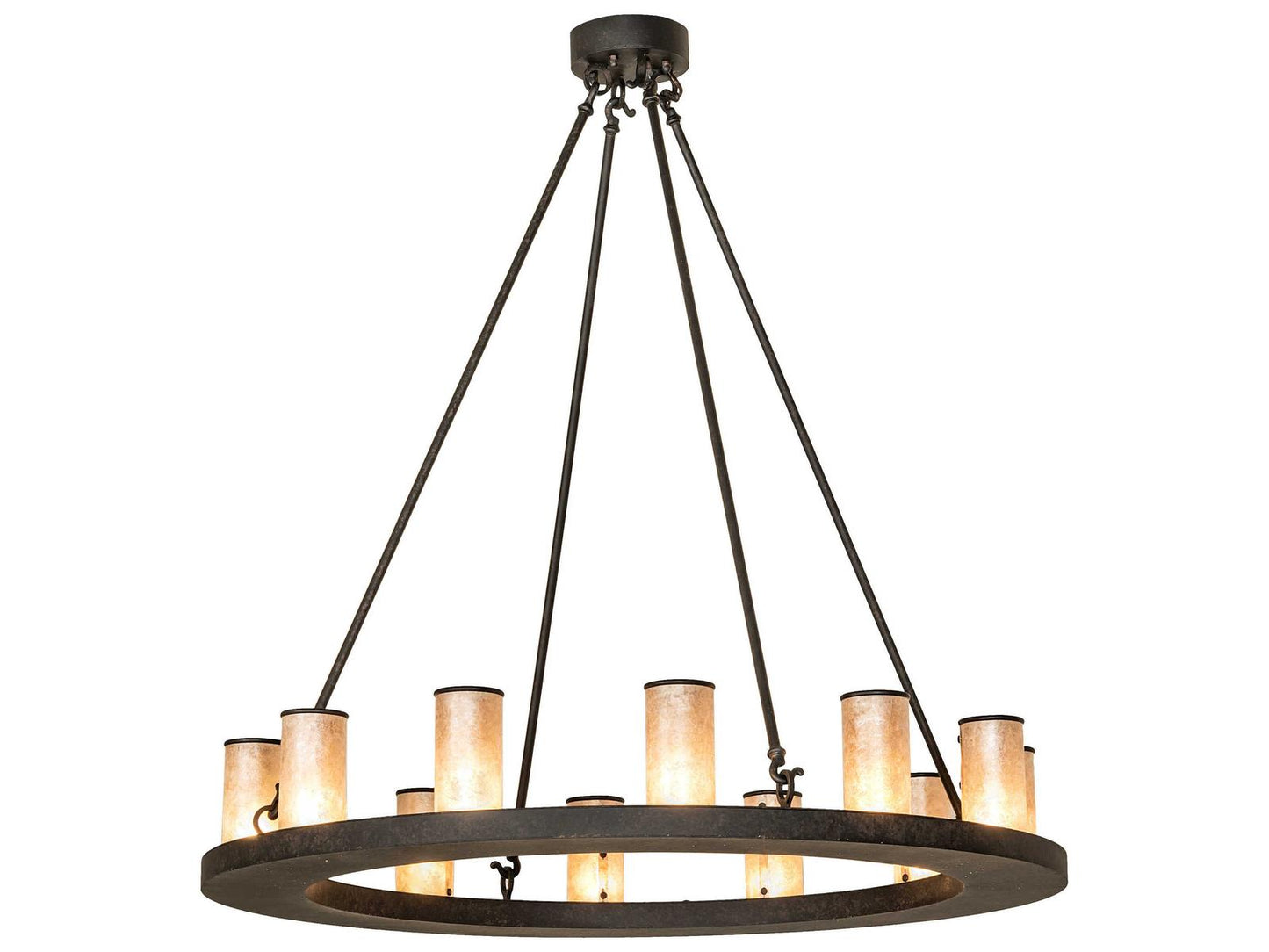 Meyda Loxley 12-Light Glass Cylinder Chandelier in Coffee Bean Bronze