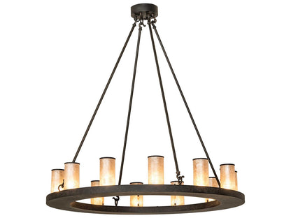 Meyda Loxley 12-Light Glass Cylinder Chandelier in Coffee Bean Bronze